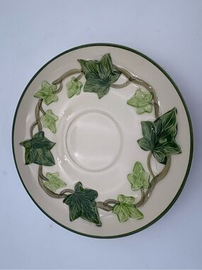 Franciscan Green Ivy Ceramic Saucer with Cream Base